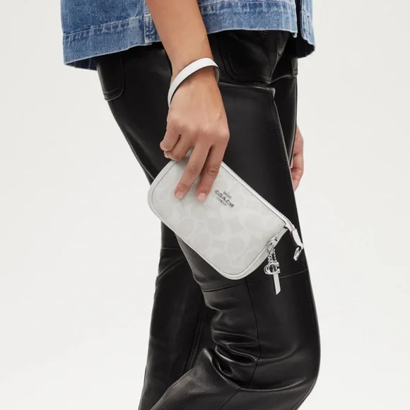 Coach Nolita 15 Cream Boxed Wristlet with Silver Accents - Picture 2 of 8